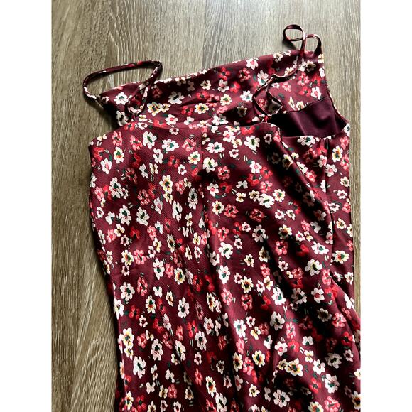 BCBGeneration Floral Cown Neck Satin Midi Dress - Picture 7 of 10